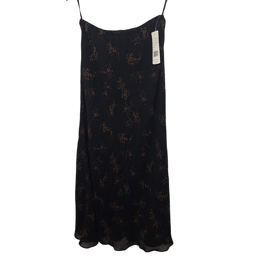 FINITY STUDIO Black Floral !00% Silk Midi Skirt Size 10